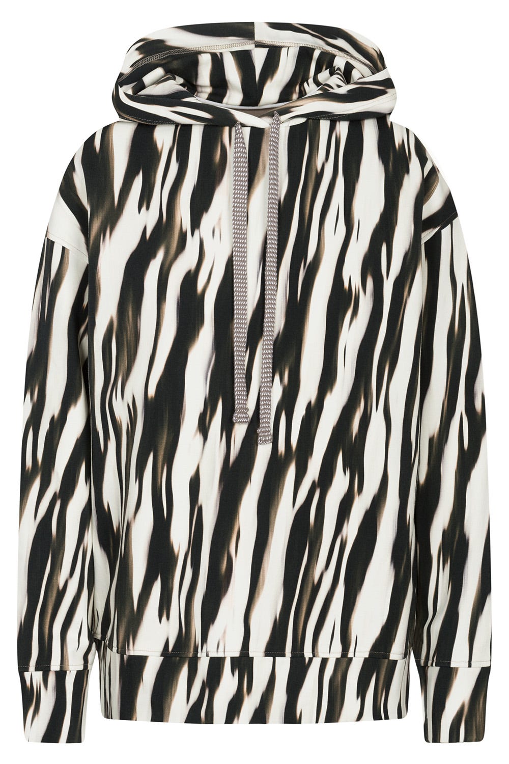 Hollowbild von Kapuzen-Sweatshirt im Zebra-Druck Animalprint Hoodie Bio-Baumwolle/Elasthan