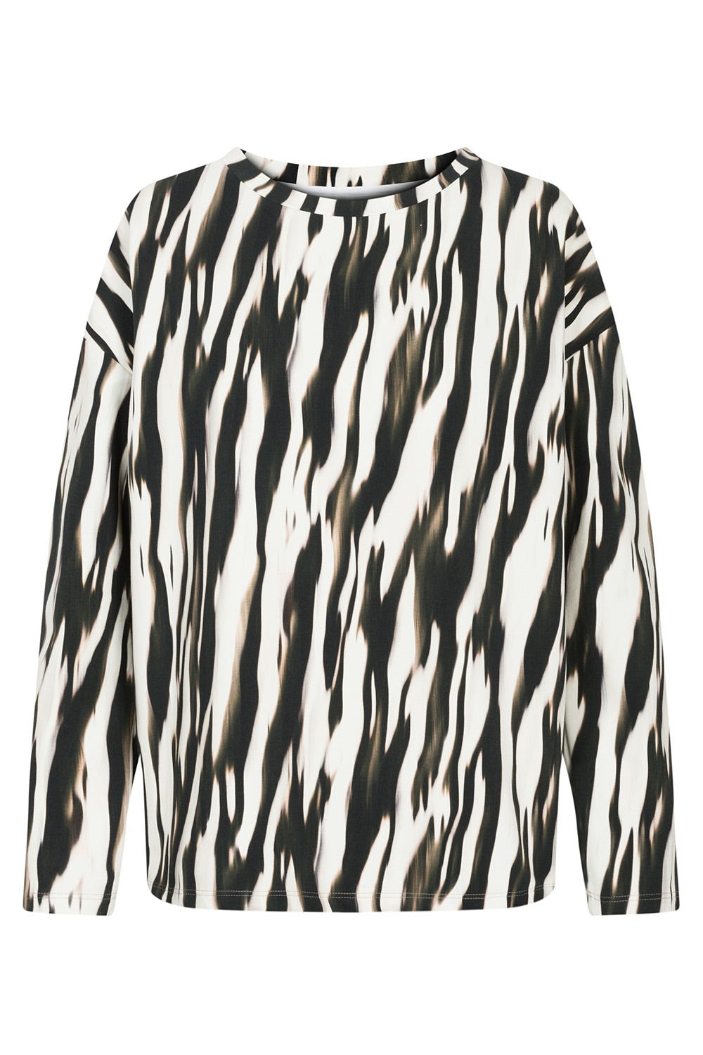 Hollowbild von Sweatshirt im Zebra-Druck Animalprint Rundhals Bio-Baumwolle/Elasthan