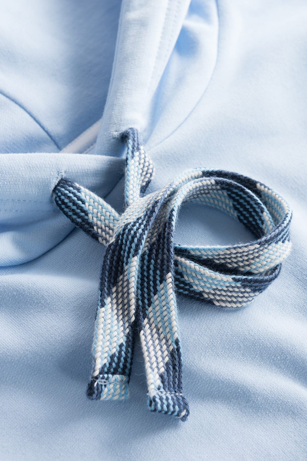 Detailbild 2 von Sweatshirt mit Stickerei "thanks" Blau Kapuze Hoodie Bio-Baumwolle/Elasthan