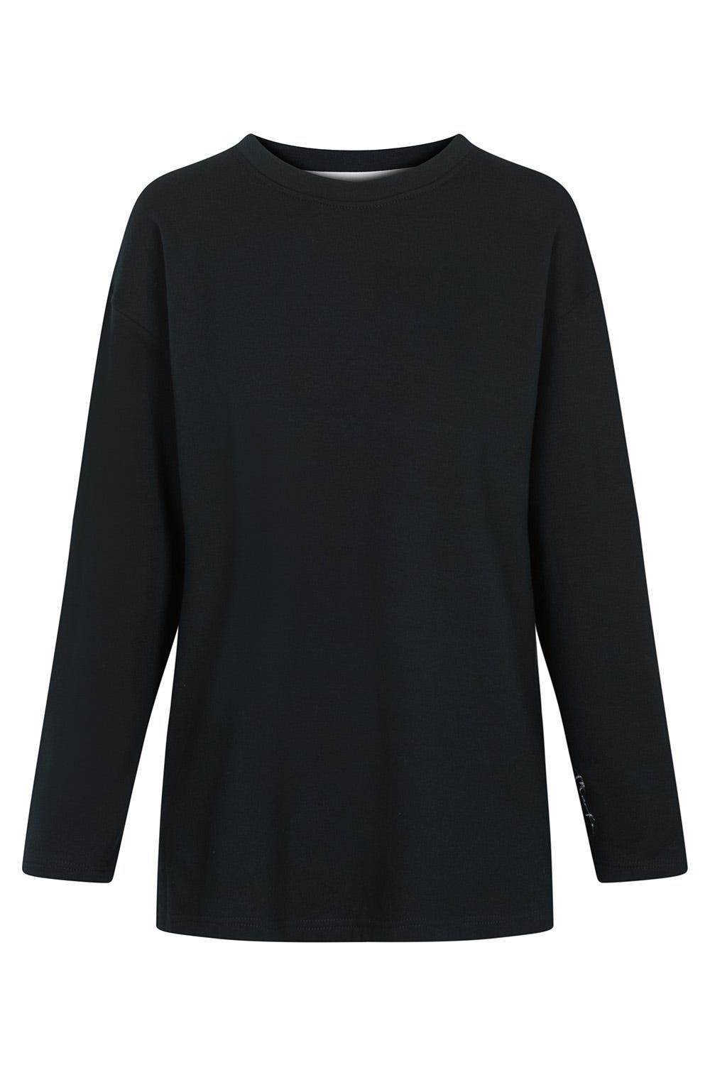 Hollowbild von Sweatshirt mit Stickerei "thanks" Dunkelblau einfarbig Bio-Baumwolle/Elasthan