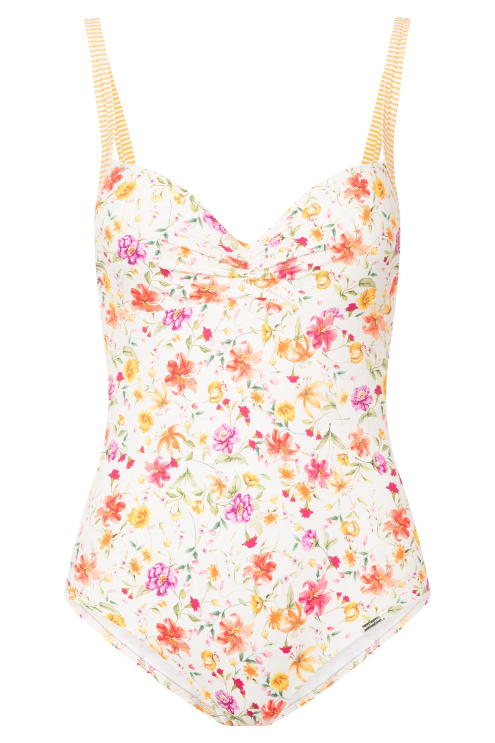 Hollowbild von Badeanzug im Blumen-Druck Sommerblüten Retro verspielt Lycra