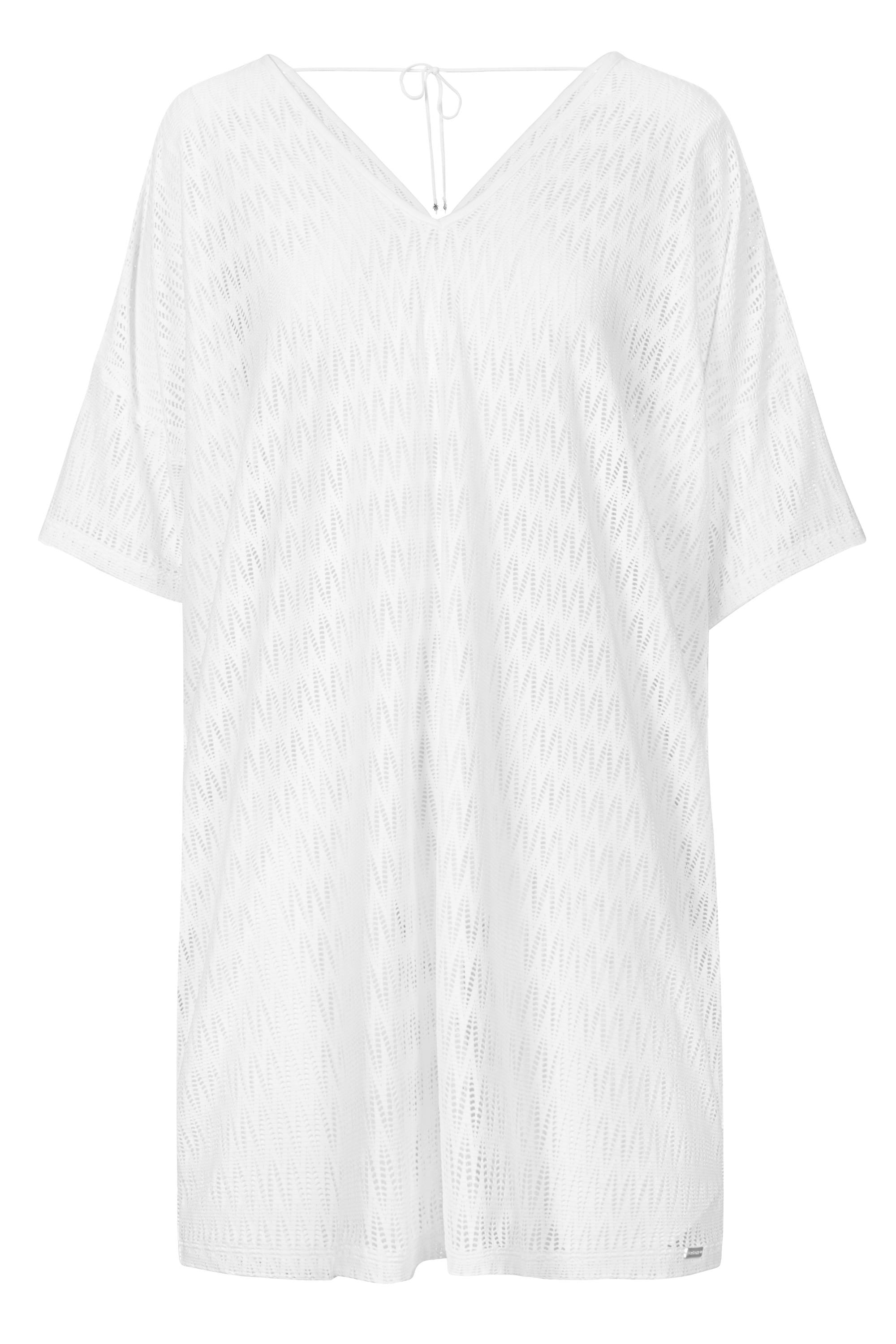 Hollowbild von Strandtunika aus Strukturware Grafikmuster Zacken halbtransparent Polyester/Elasthan