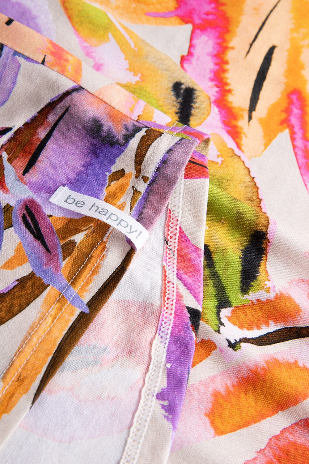 Detailbild 2 von Nachthemd im fröhlichen Blätter-Druck Bunt Rundhals Sommer Viskose/Elasthan