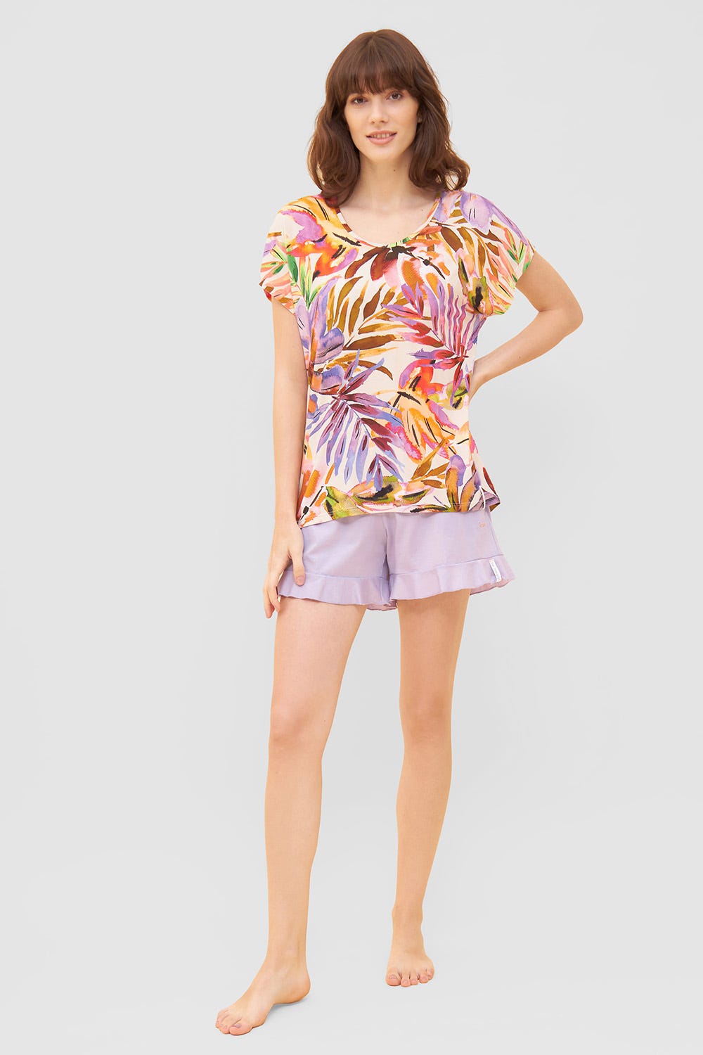 Detailbild 1 von Shorts mit Volants und Stickerei "summer" Mix & Match Viskose/Elasthan