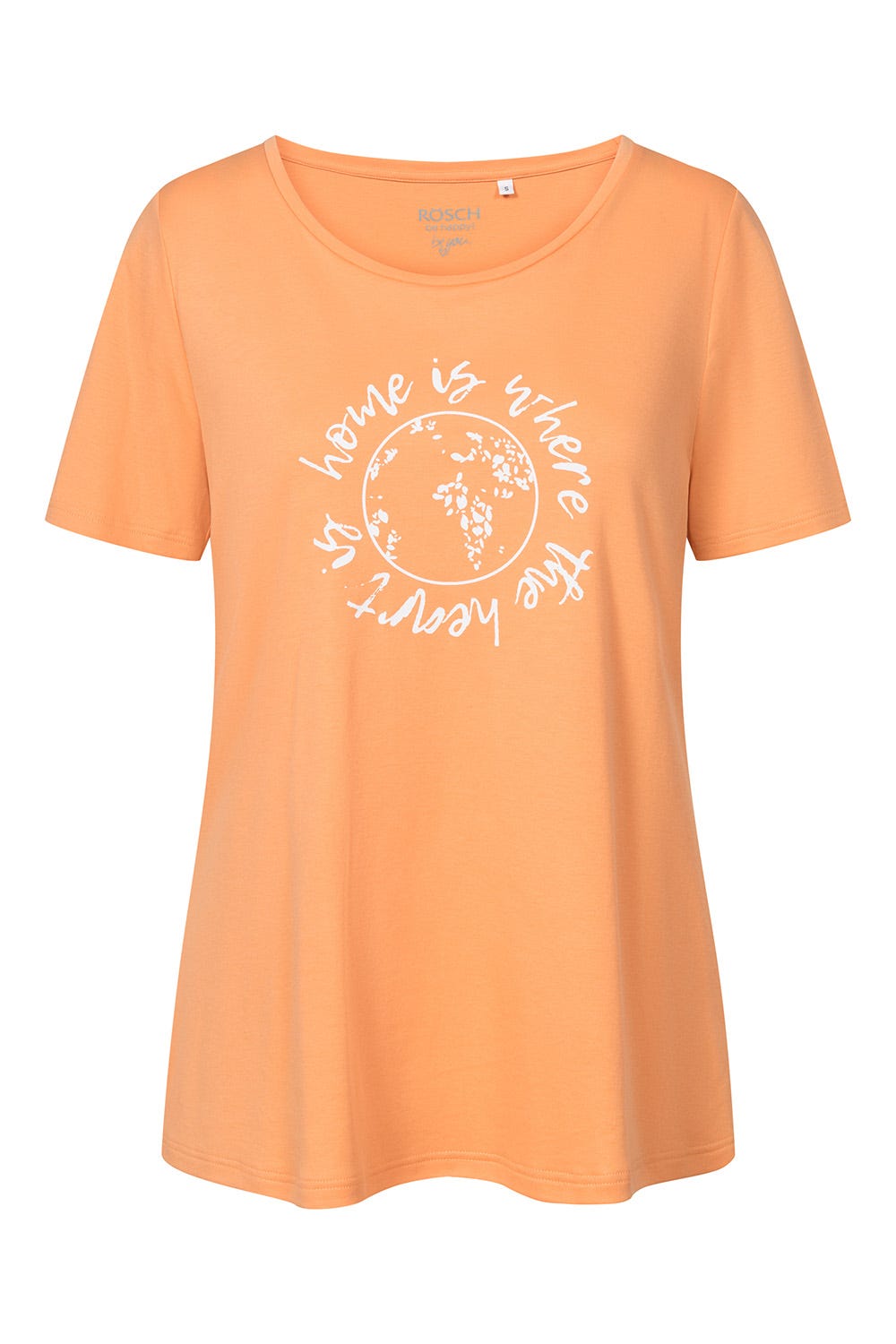 Hollowbild von T-Shirt mit Motivdruck Orange Basic Mix & Match 100% Baumwolle