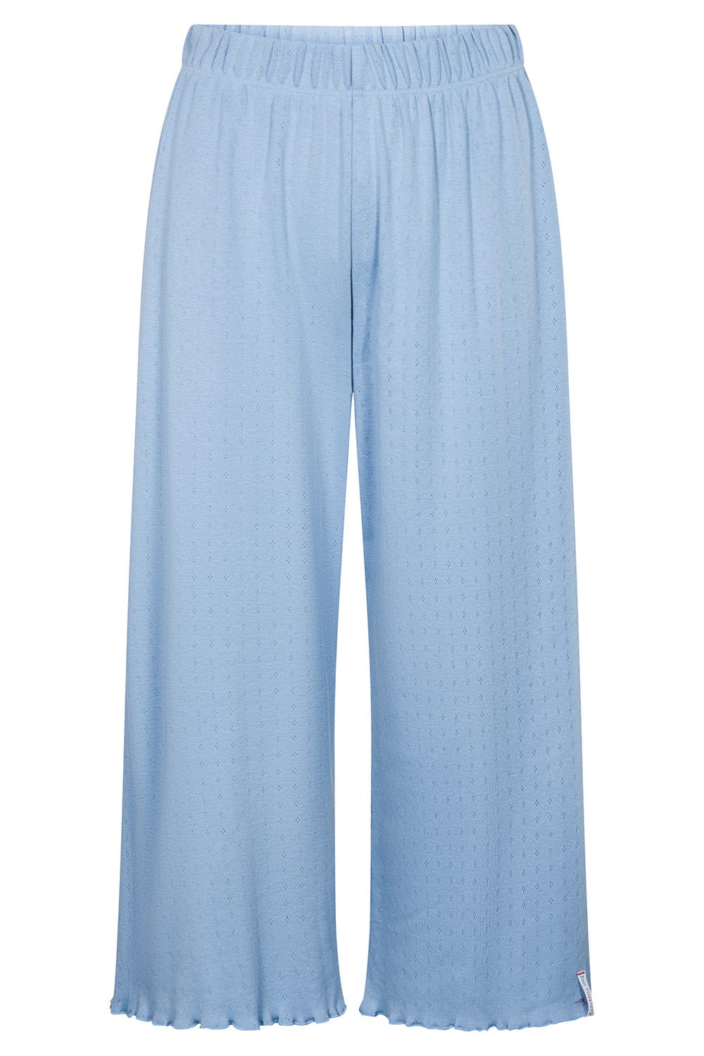Hollowbild von Pyjama-Hose aus Ajour Feinstrick Hellblau Mix & Match 100% Baumwolle