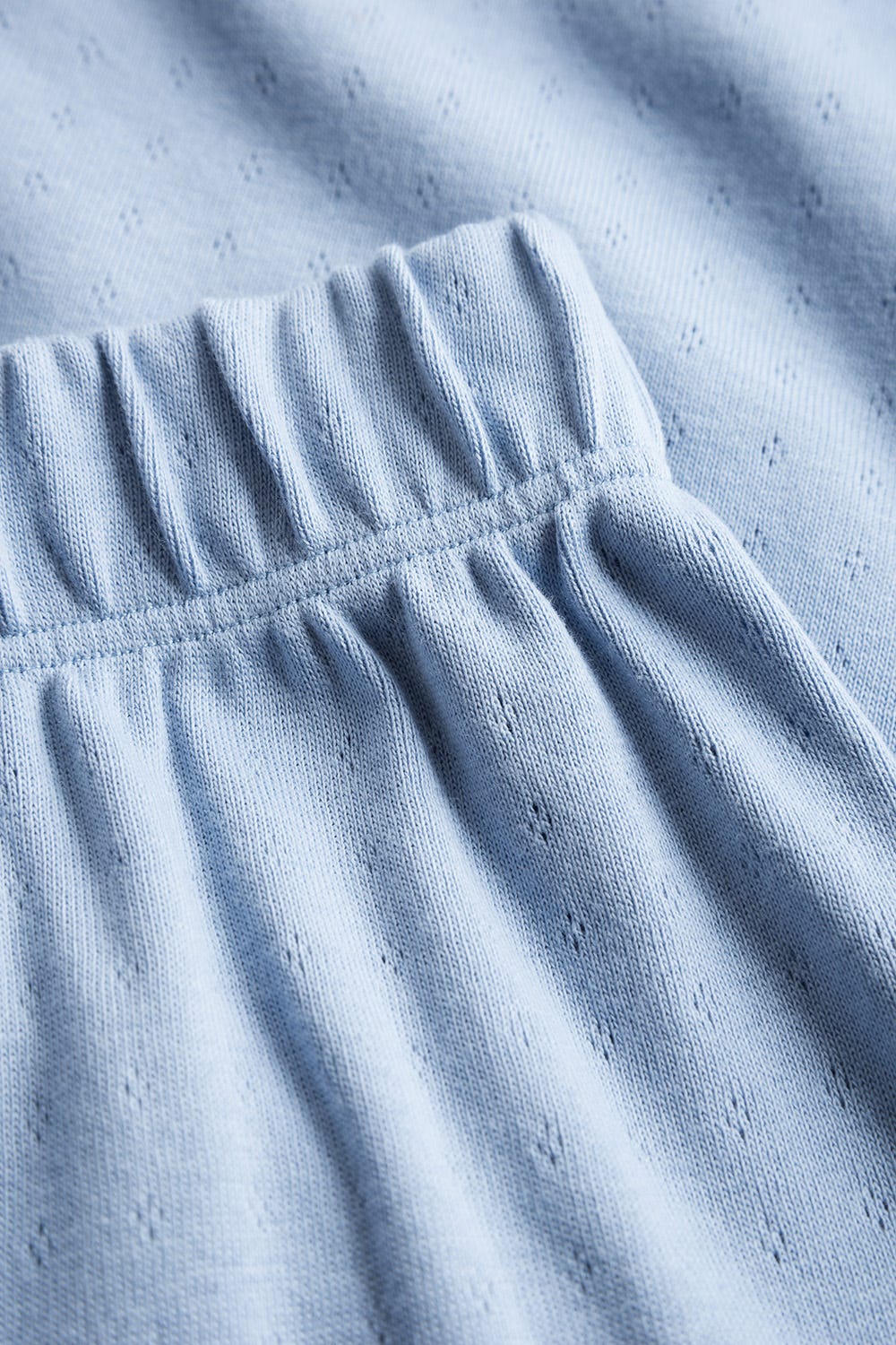 Detailbild 2 von Pyjama-Hose aus Ajour Feinstrick Hellblau Mix & Match 100% Baumwolle