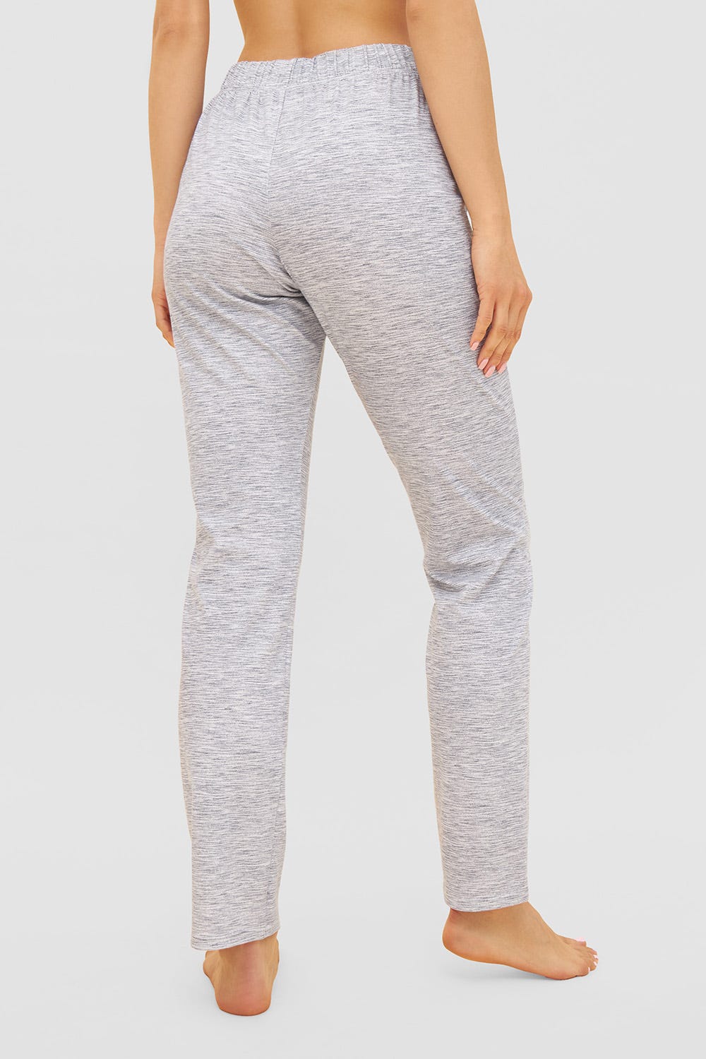 Rückansicht von Hose in blauer Melange-Optik Taschen Mix & Match Bio-Baumwolle/Elasthan