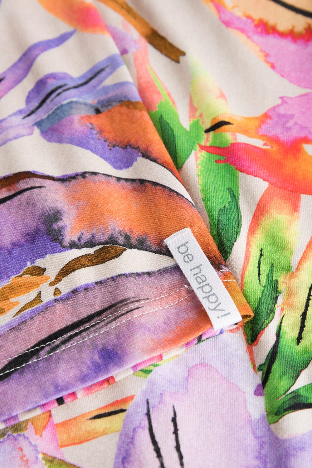 Detailbild 3 von Lange Hose im fröhlichen Blätter-Druck Sommer Bunt Viskose/Elasthan