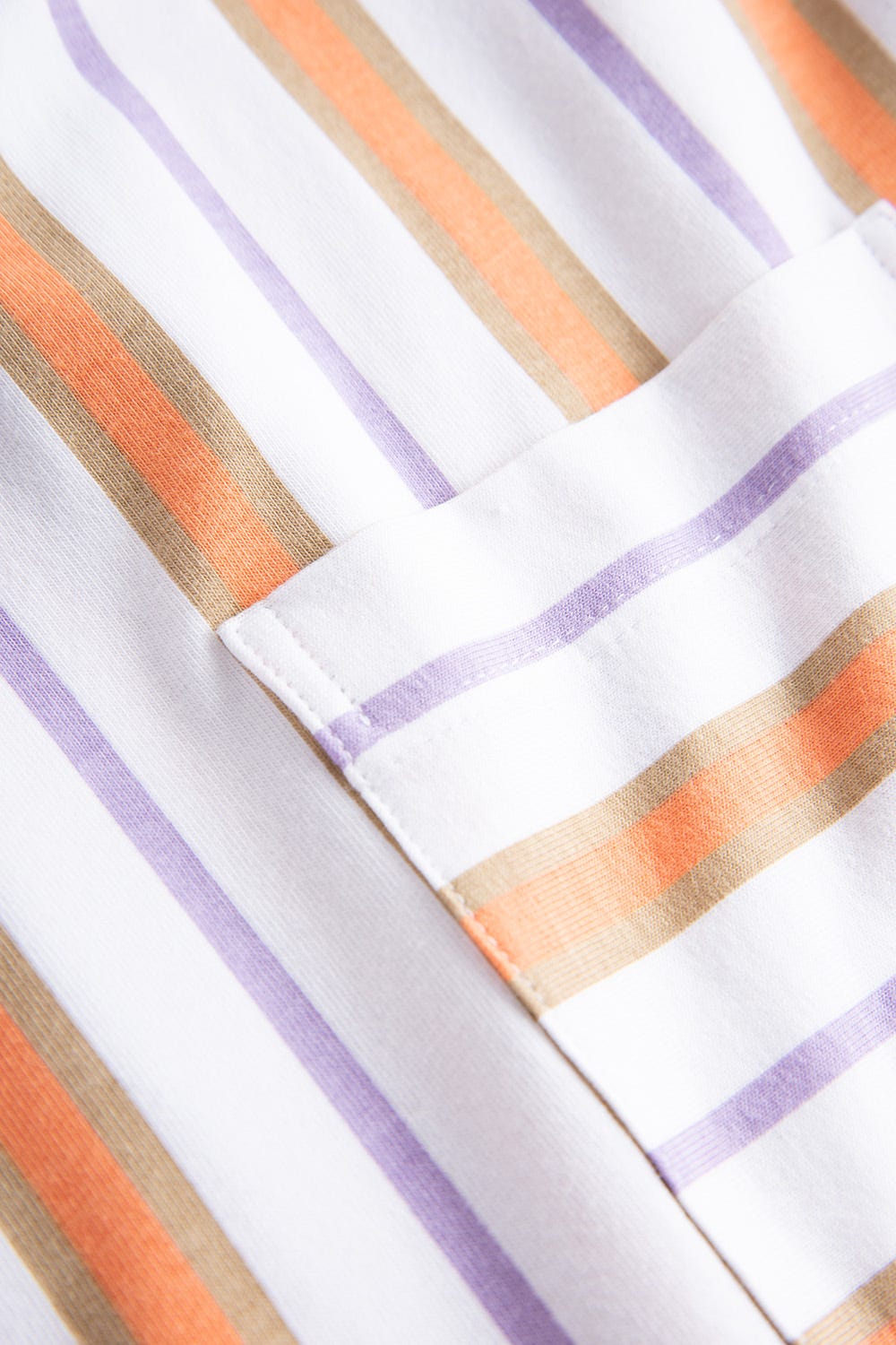 Detailbild 2 von Nachthemd im Streifen-Design Brusttasche Sommer Baumwolle/Elasthan