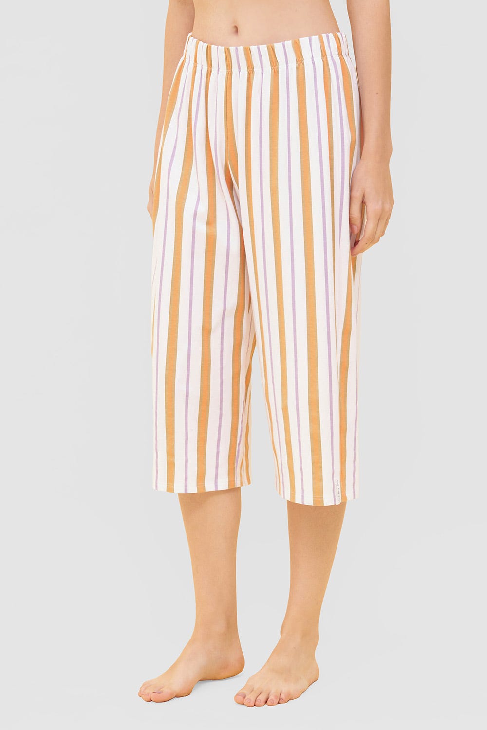 Frontalbild von 3/4-Hose im Streifen-Design Culotte Sommer Baumwolle/Elasthan