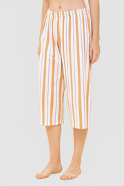 Frontalbild von 3/4-Hose im Streifen-Design Culotte Sommer Baumwolle/Elasthan