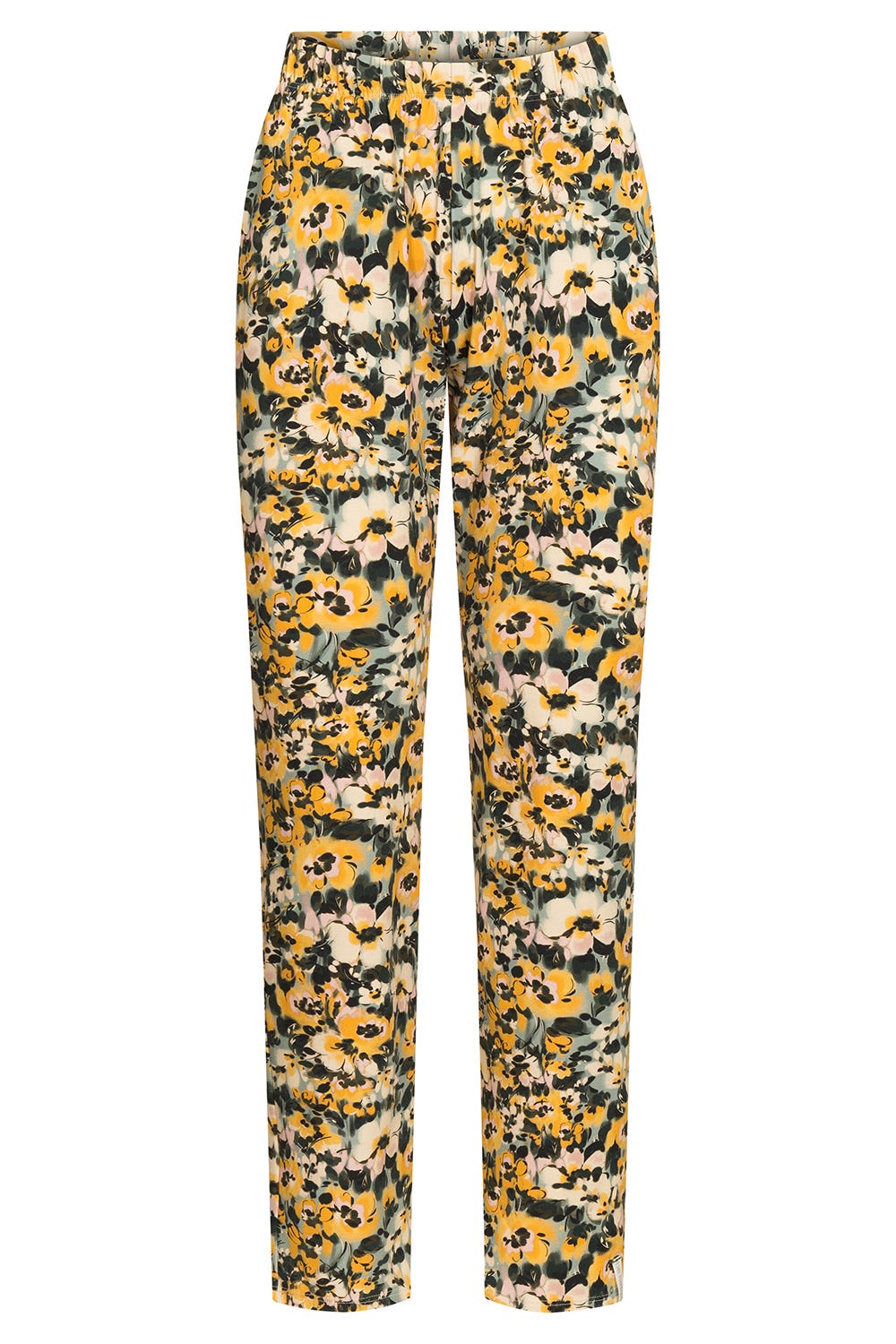 Hollowbild von Hose im gelben Blumenmuster Baumwolle/Elasthan