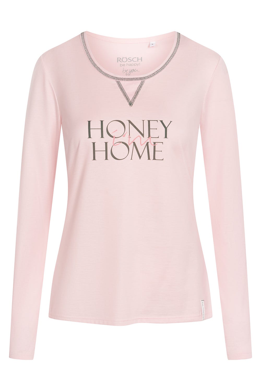 Hollowbild von Shirt mit Schriftzug Rosa Baumwolle/Elasthan