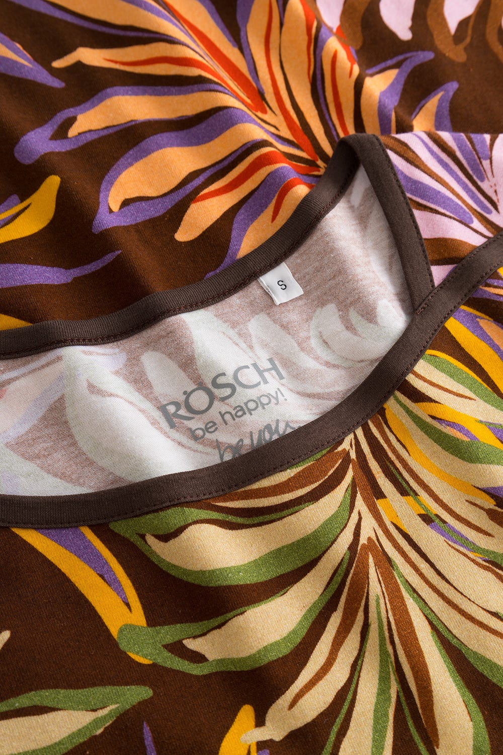 Detailbild 2 von Shirt im bunten Blätterdruck Braun Baumwolle/Elasthan