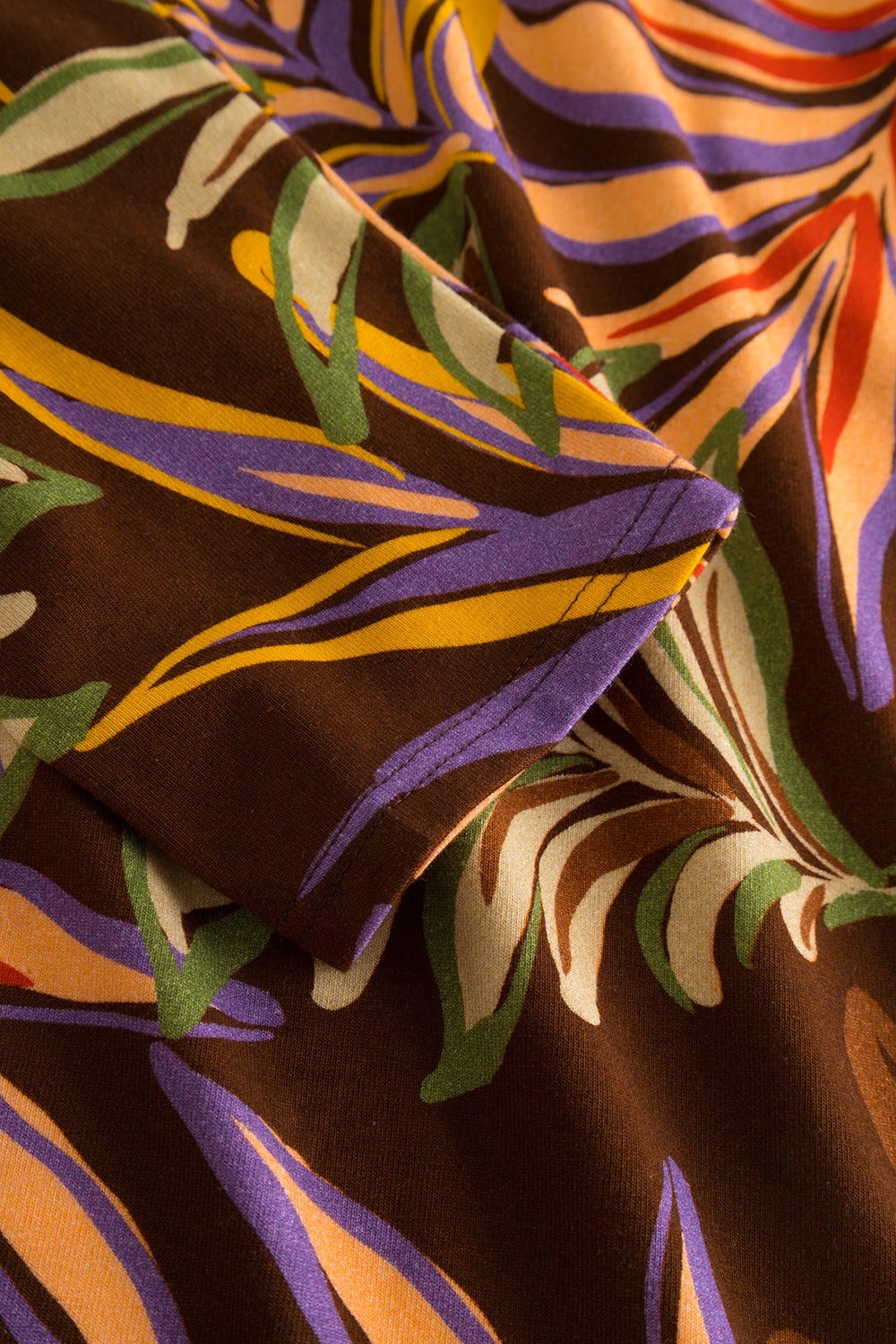 Detailbild 3 von Shirt im bunten Blätterdruck Braun Baumwolle/Elasthan