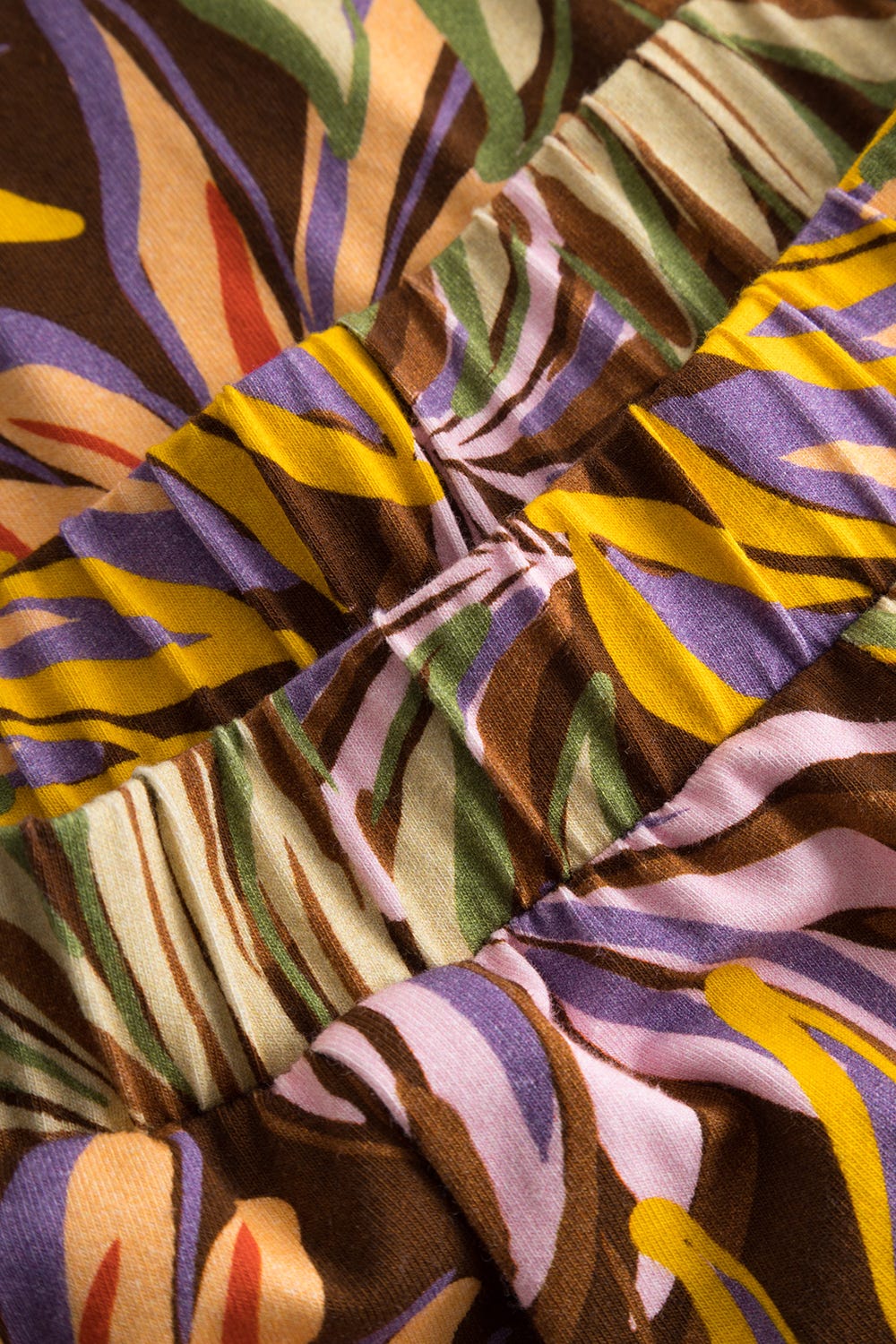 Detailbild 2 von 7/8-Hose im bunten Blätterdruck Braun Baumwolle/Elasthan