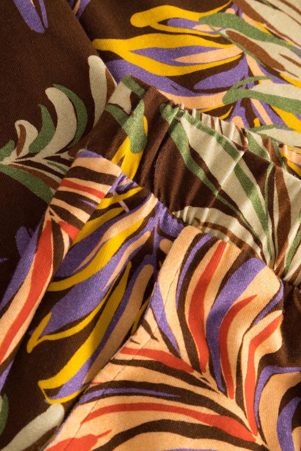 Detailbild 3 von 7/8-Hose im bunten Blätterdruck Braun Baumwolle/Elasthan