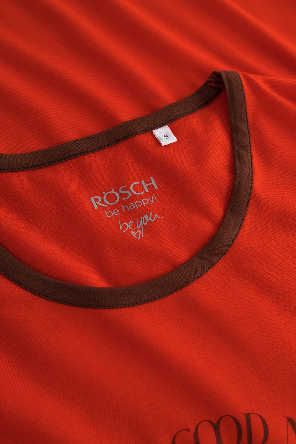 Detailbild 1 von Nachthemd mit Schriftzug Rot Braun 100% Baumwolle