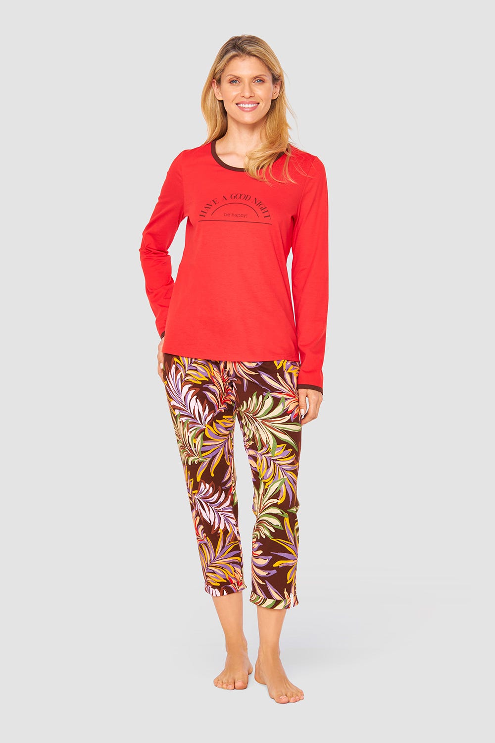 Detailbild 1 von Shirt mit Schriftzug Rot Braun 100% Baumwolle