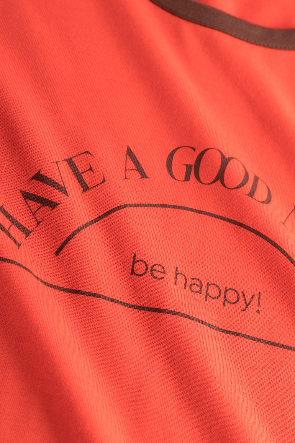 Detailbild 3 von Shirt mit Schriftzug Rot Braun 100% Baumwolle