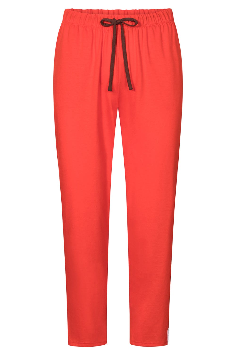 Hollowbild von 7/8-Hose in Rot mit Details in Kontrastfarbe 100% Baumwolle