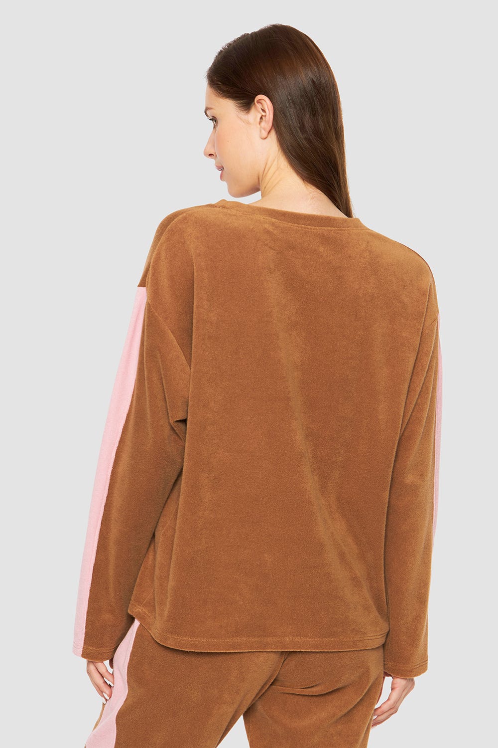 Rückansicht von Shirt mit Kontrastdetails Frottee Baumwolle/Polyester