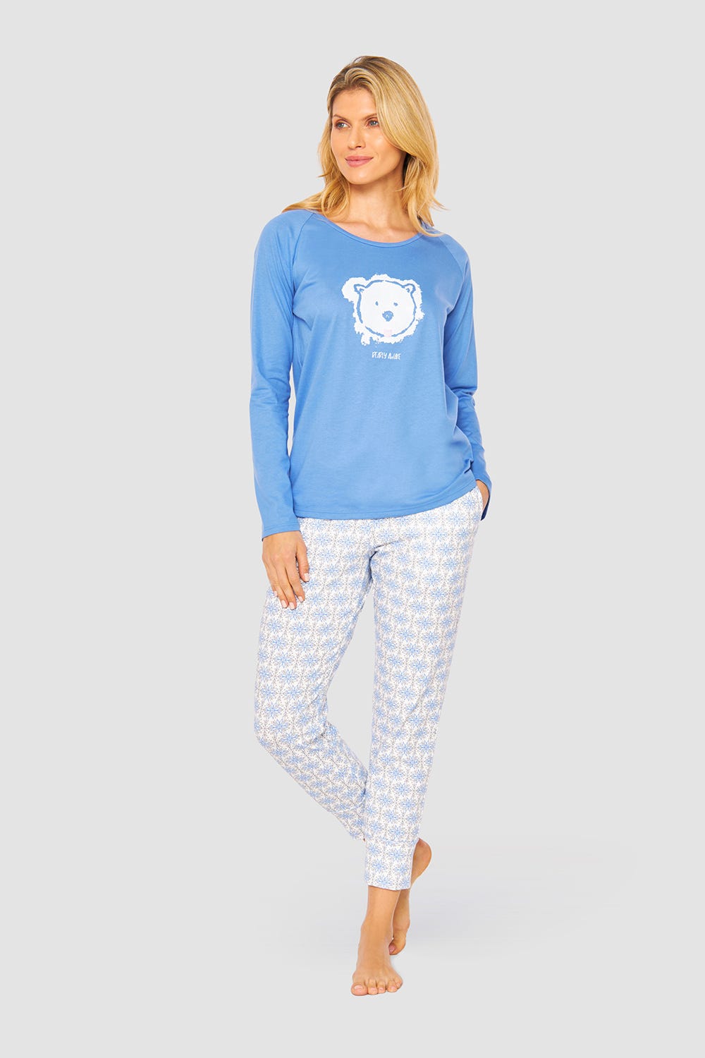 Detailbild 1 von 7/8-Hose im Schneeflocken-Druck Baumwolle/Elasthan