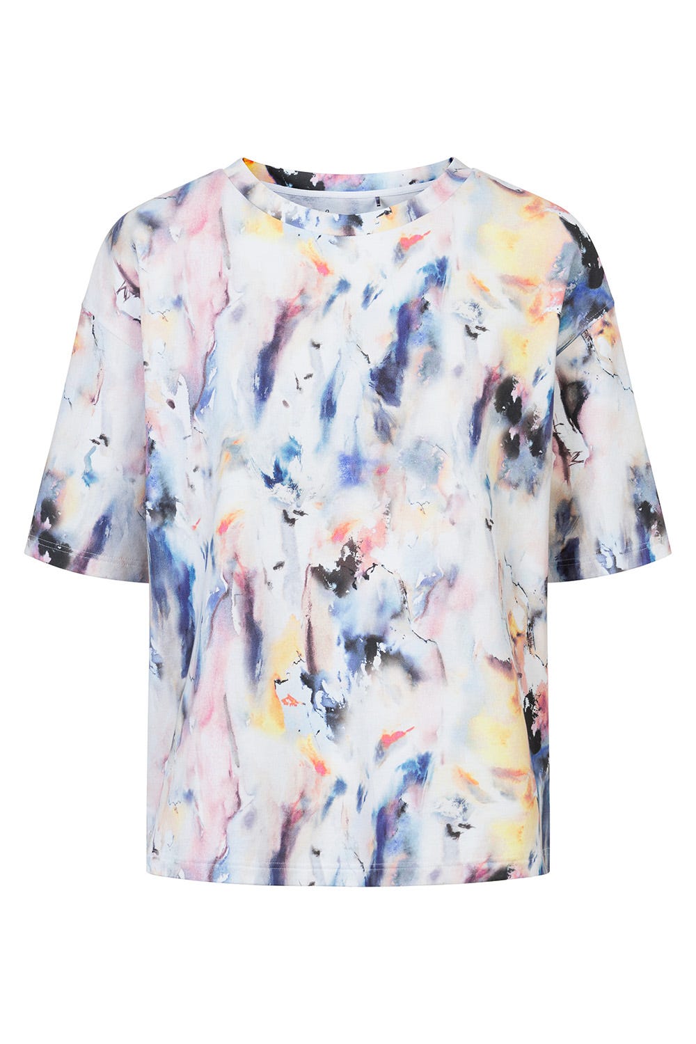 Hollowbild von Sweatshirt im farbenfrohen Druck Halbarm T-Shirt Mix & Match Baumwolle/Elasthan