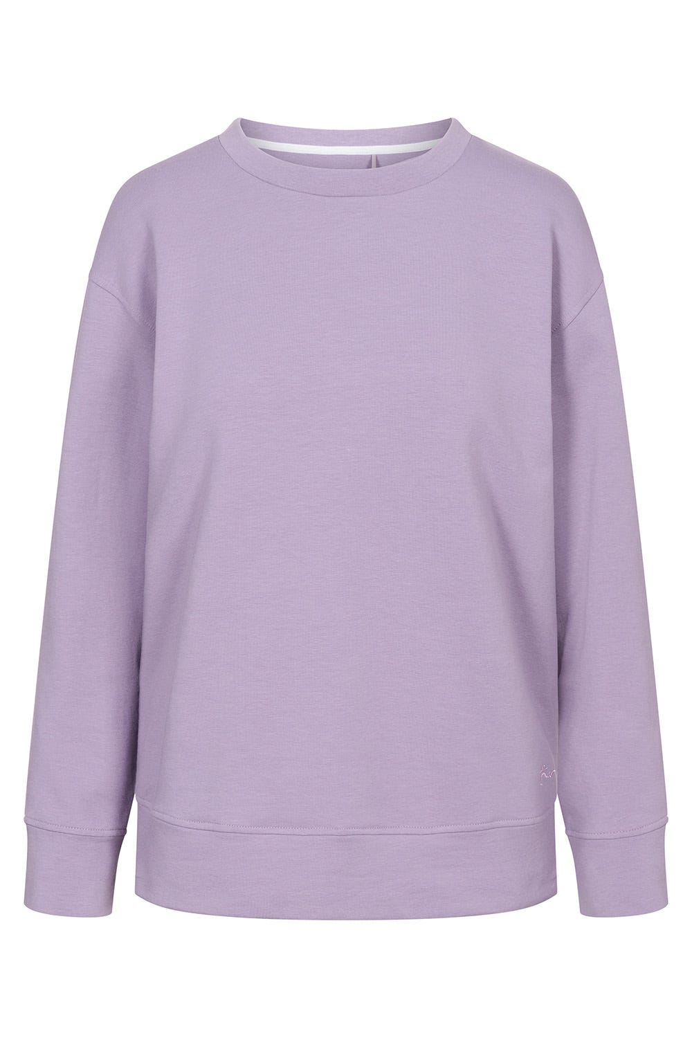 Hollowbild von Sweatshirt mit Stickerei "thanks" Flieder Mix & Match Baumwolle/Elasthan