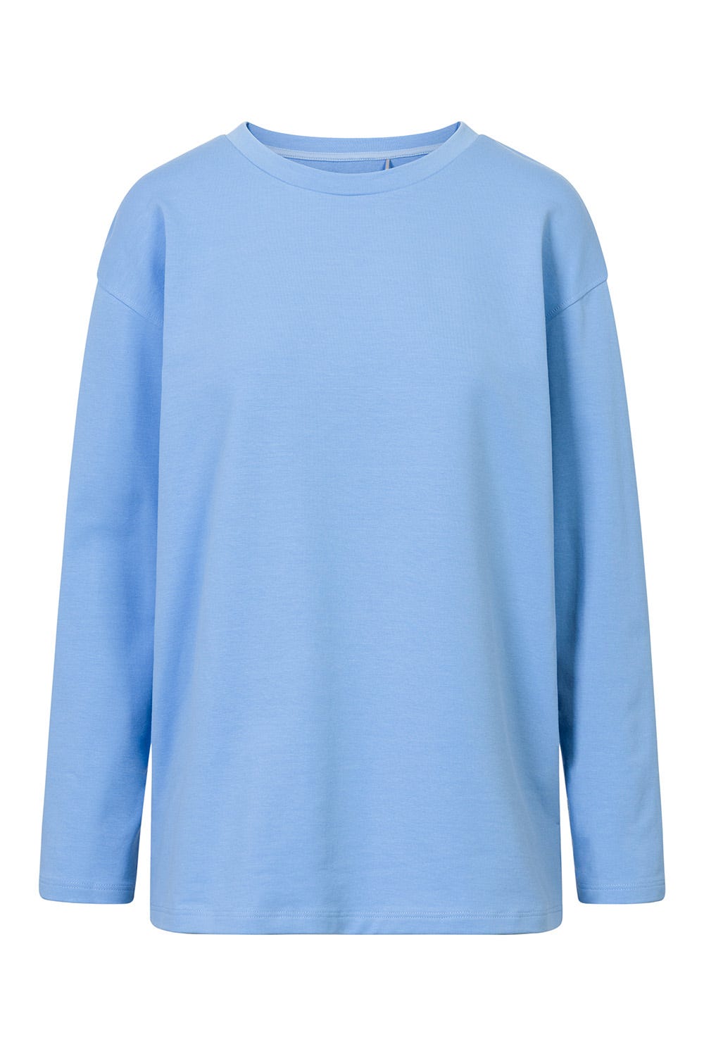 Hollowbild von Basic Sweatshirt in Hellblau Pullover Rundhals Baumwolle/Elasthan