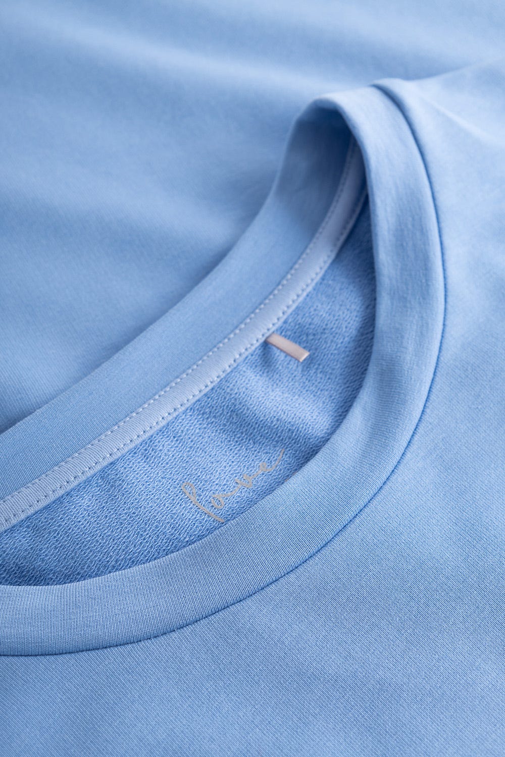 Detailbild 2 von Basic Sweatshirt in Hellblau Pullover Rundhals Baumwolle/Elasthan