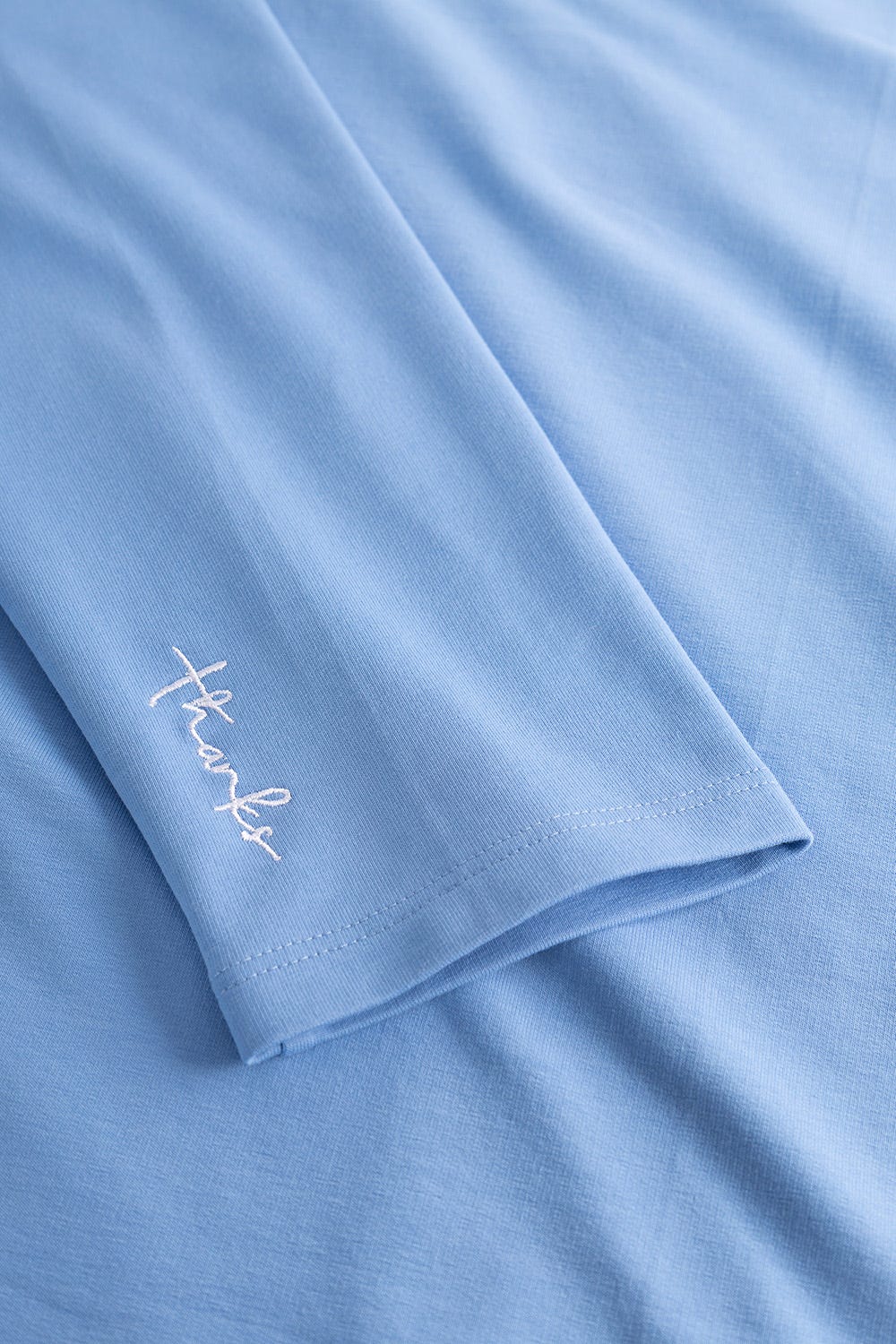 Detailbild 3 von Basic Sweatshirt in Hellblau Pullover Rundhals Baumwolle/Elasthan