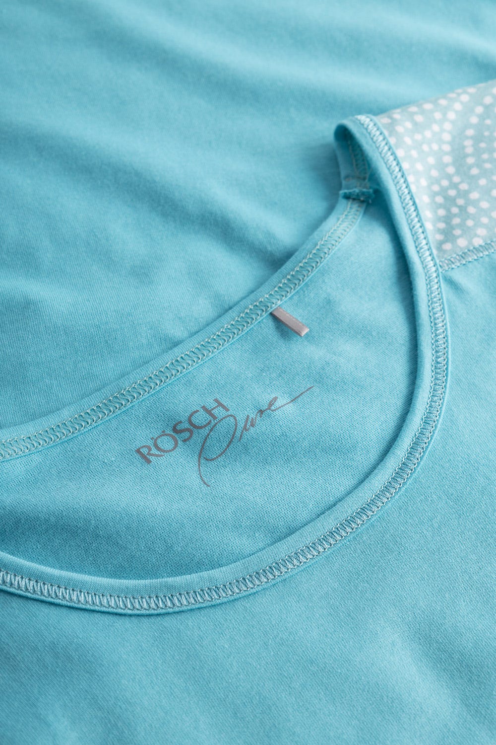 Detailbild 2 von T-Shirt mit Einsätzen im Punkte-Druck Rundhals Baumwolle/Modal