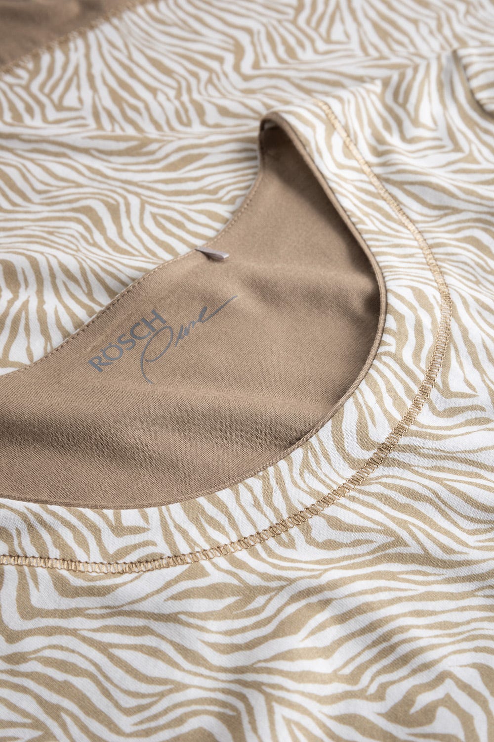 Detailbild 2 von Shirt im Zebra-Druck Beige Ziernähte A-Linie Mix & Match Baumwolle/Modal