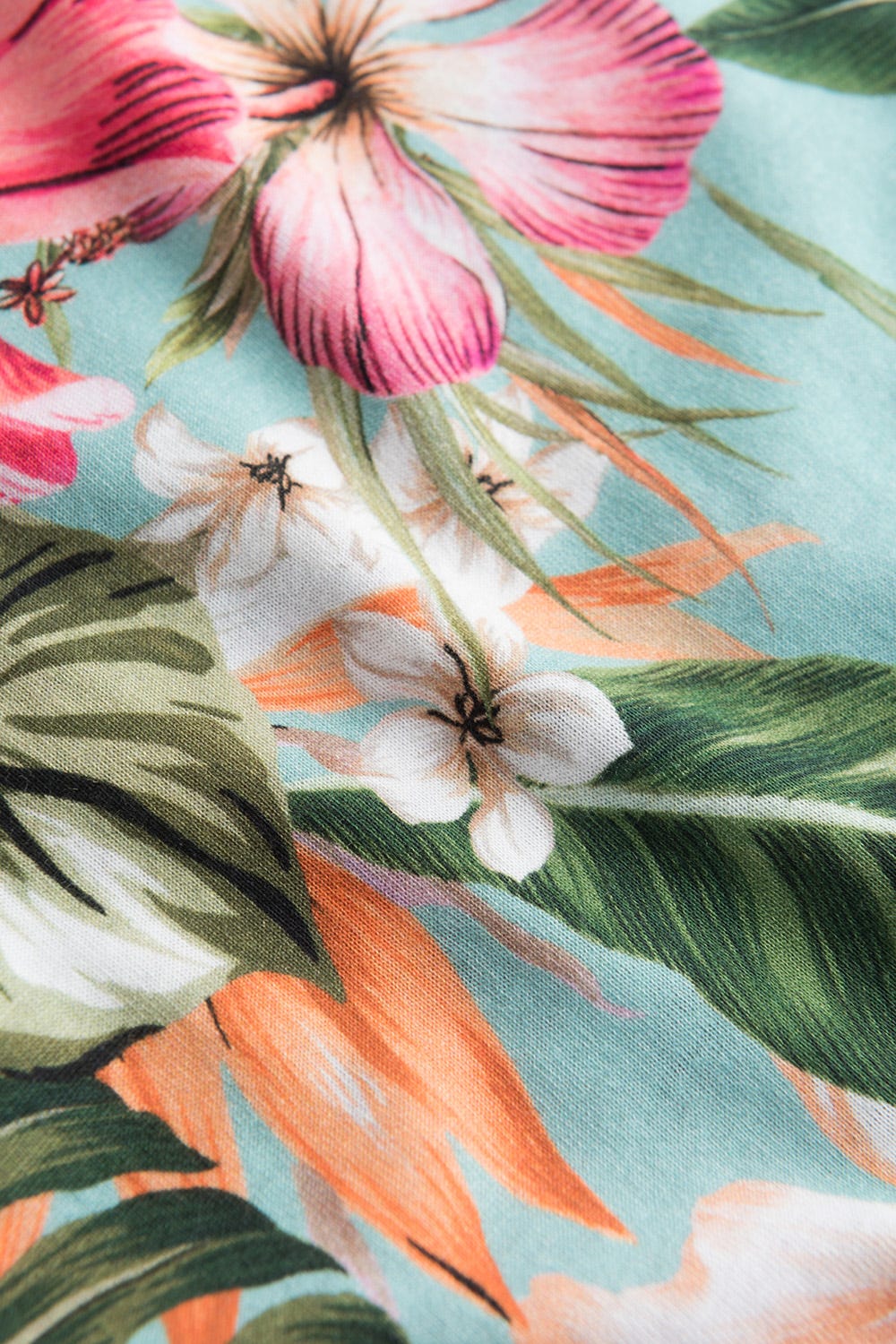 Detailbild 2 von Trägerkleid im tropischen Druck Spaghetti-Träger Baumwolle/Modal