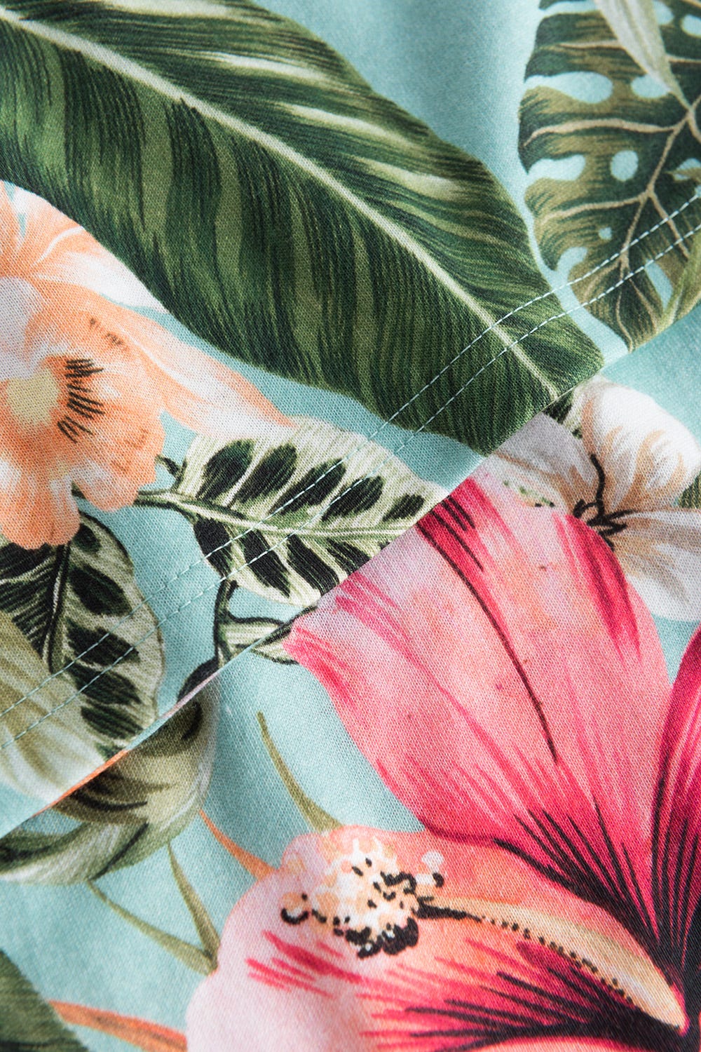 Detailbild 3 von Trägerkleid im tropischen Druck Spaghetti-Träger Baumwolle/Modal