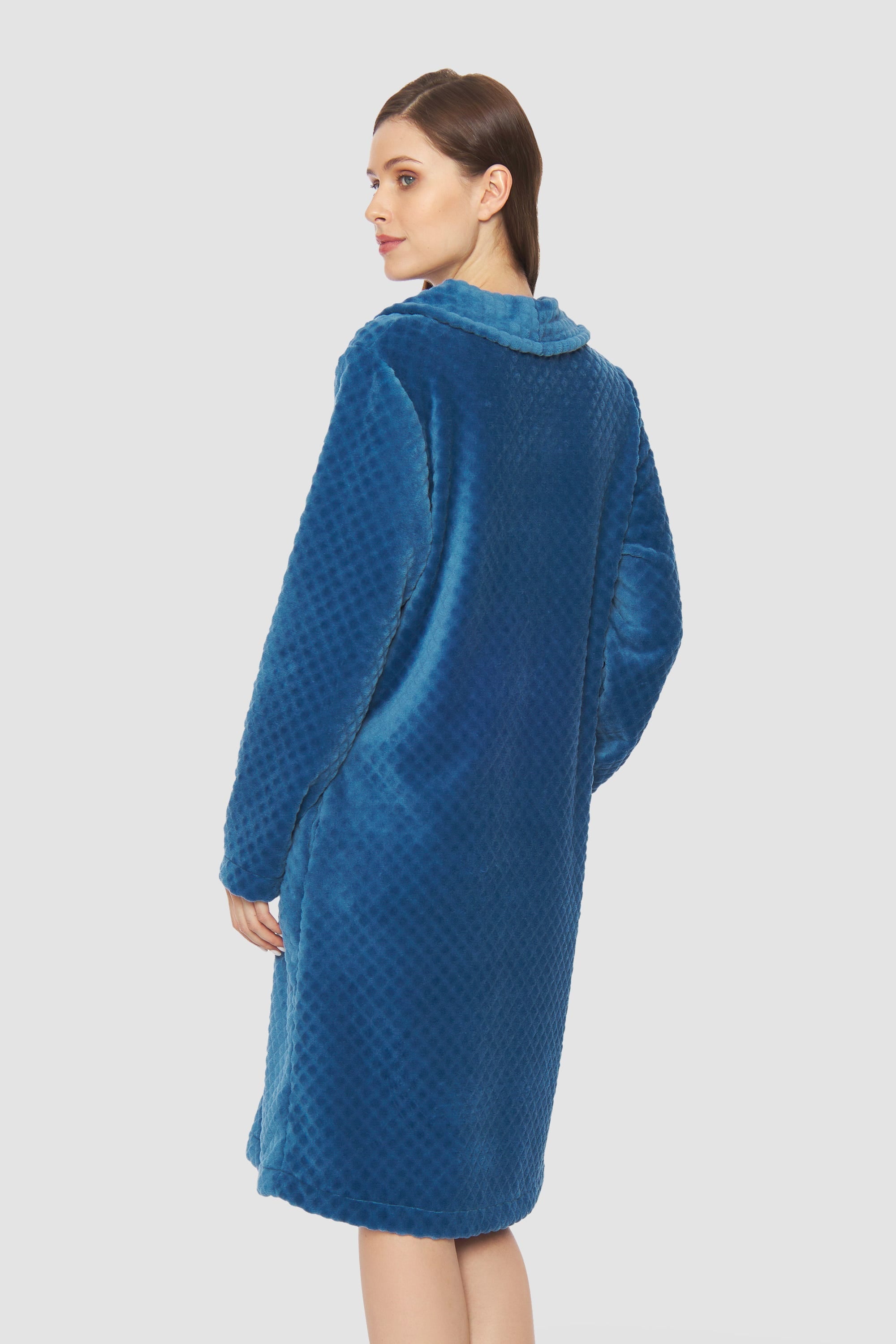 Rückansicht von Mantel mit Prägestruktur und Knopfleiste 100% Polyester