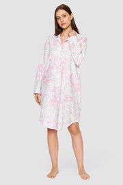 Frontalbild von Nachthemd im Herrenstil Flanell Kuschlig 100% Baumwolle