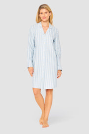 Frontalbild von Nachthemd im Herrenhemdstil Flanell 100% Baumwolle