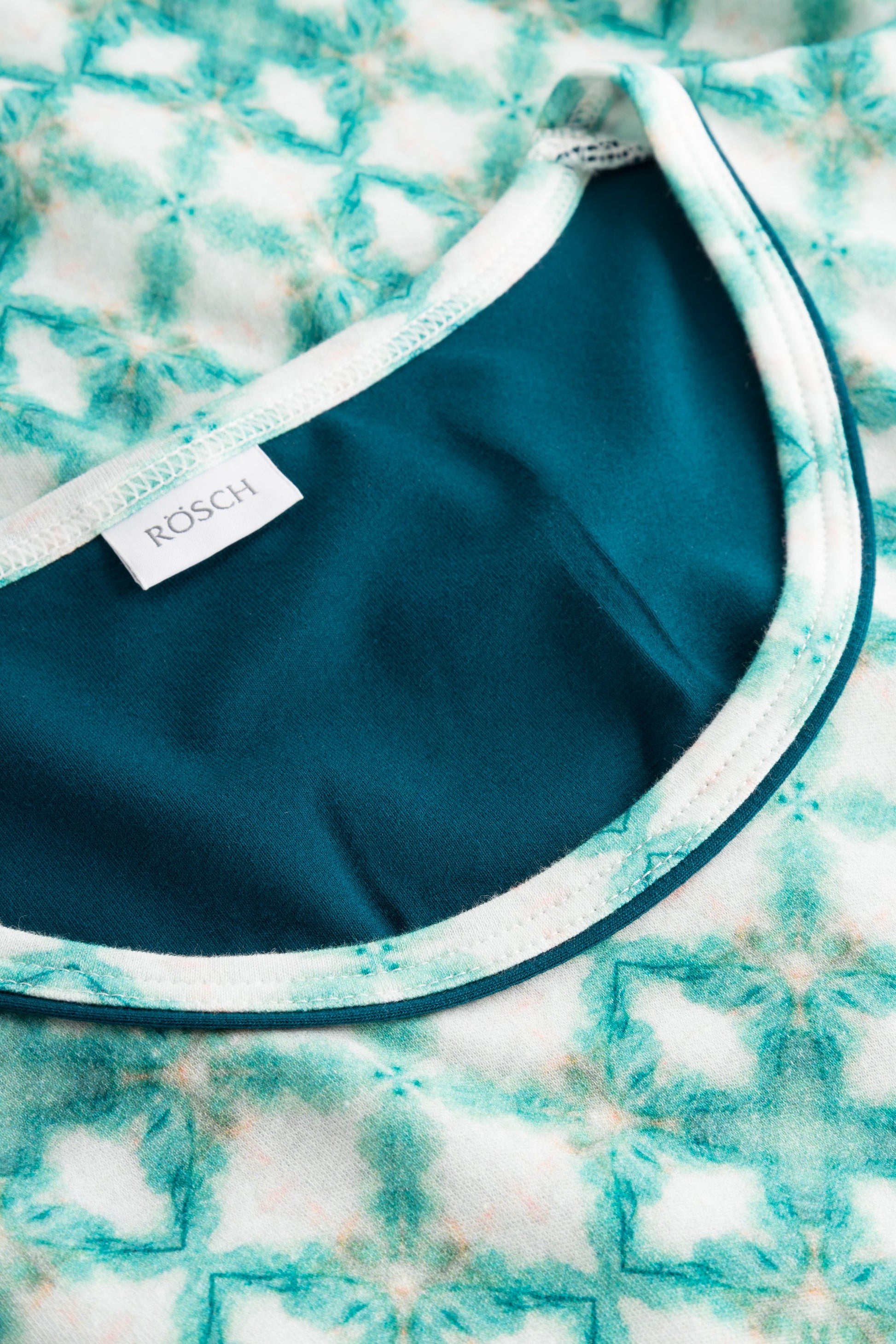 Detailbild 1 von Nachthemd im grafischen Druck Petrol 100% Baumwolle