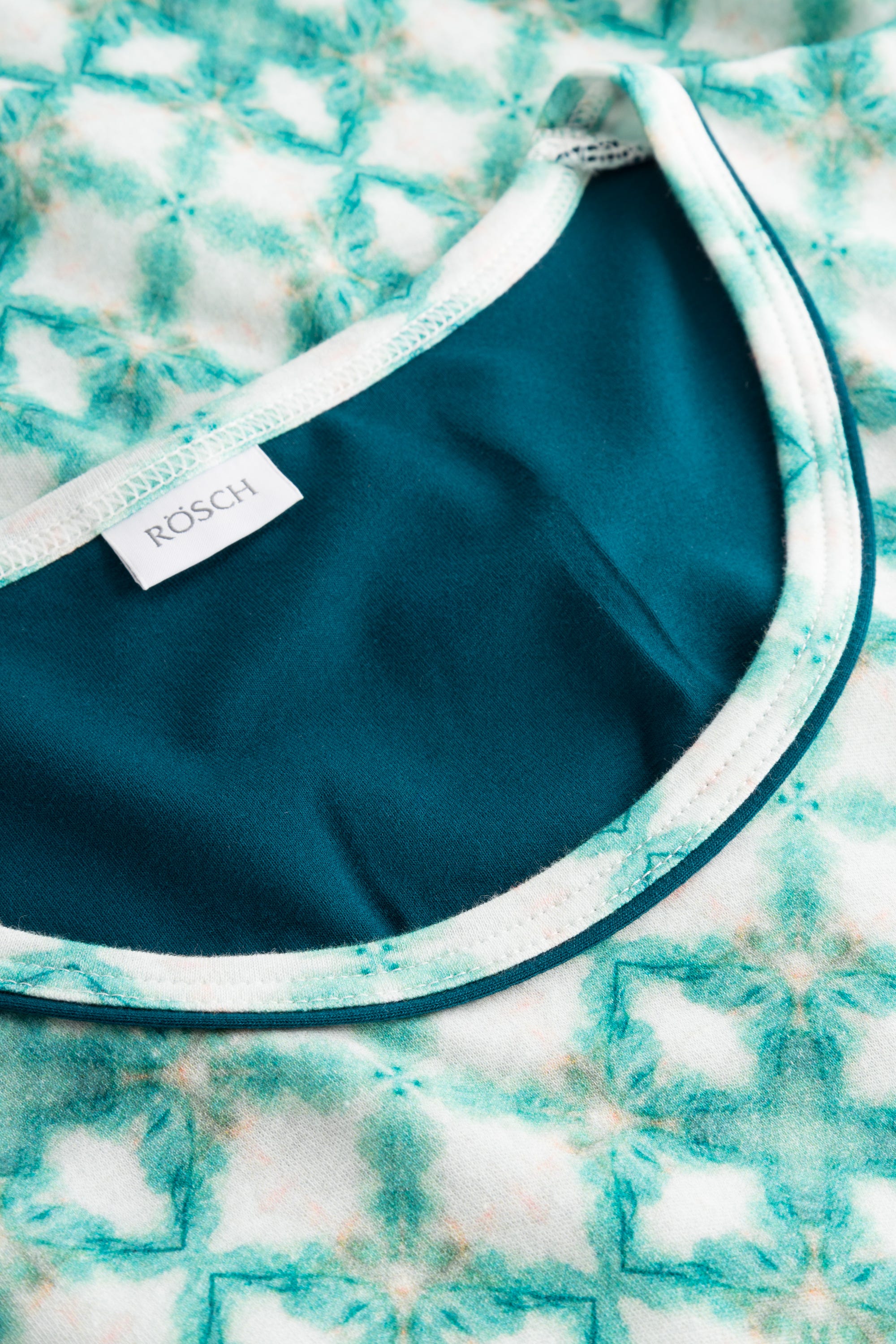 Detailbild 1 von Nachthemd im grafischen Druck Petrol 100% Baumwolle