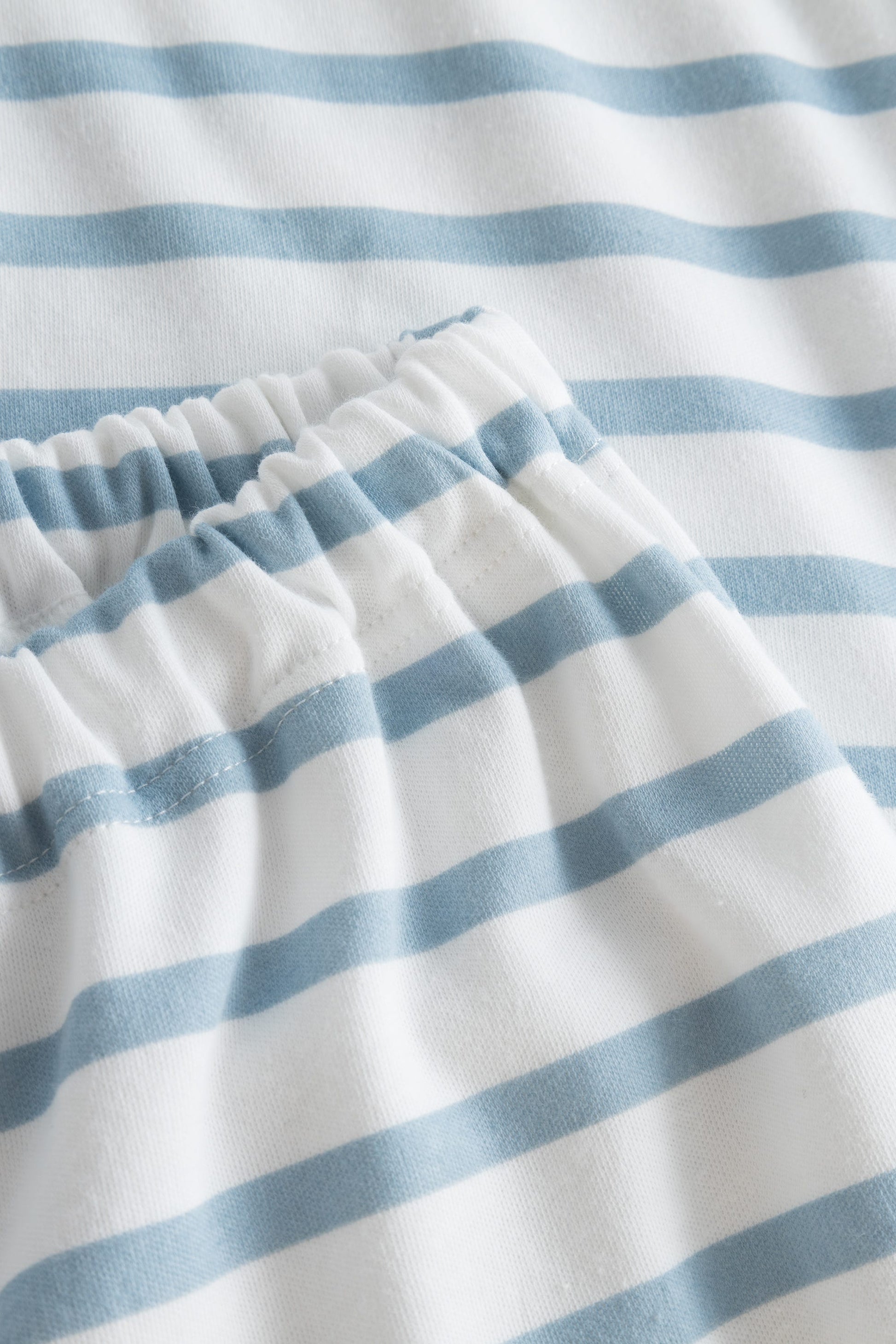 Detailbild 1 von Pyjama im Ringel-Mustermix angerauht Hellblau 100% Baumwolle