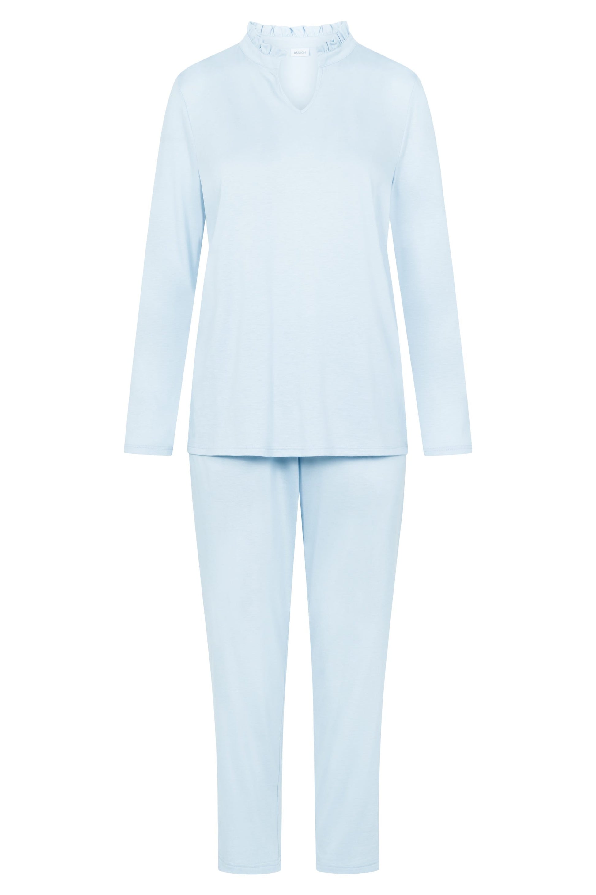 Hollowbild von Pyjama mit Rüschen-Stehkragen Baumwolle/Modal