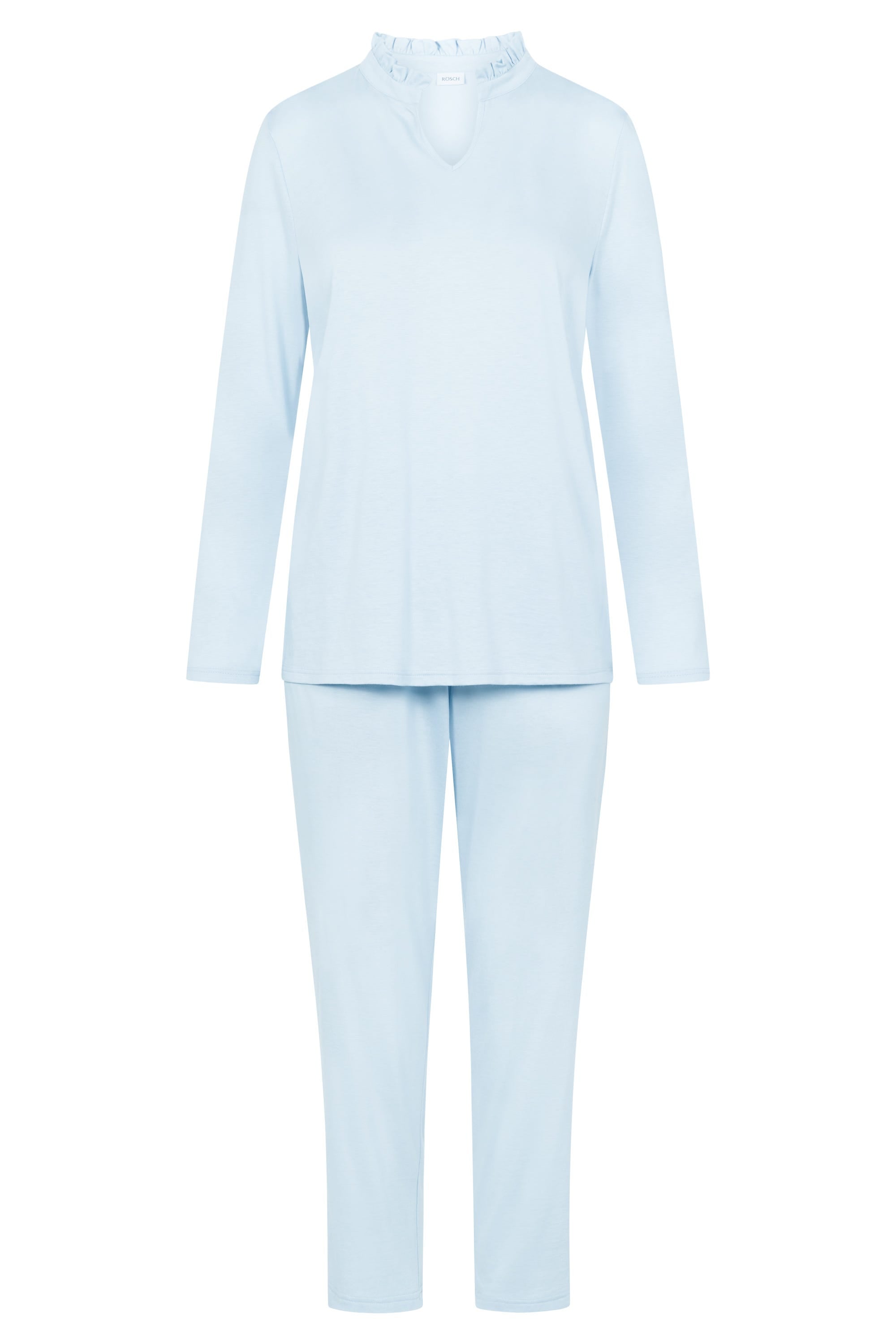 Hollowbild von Pyjama mit Rüschen-Stehkragen Baumwolle/Modal