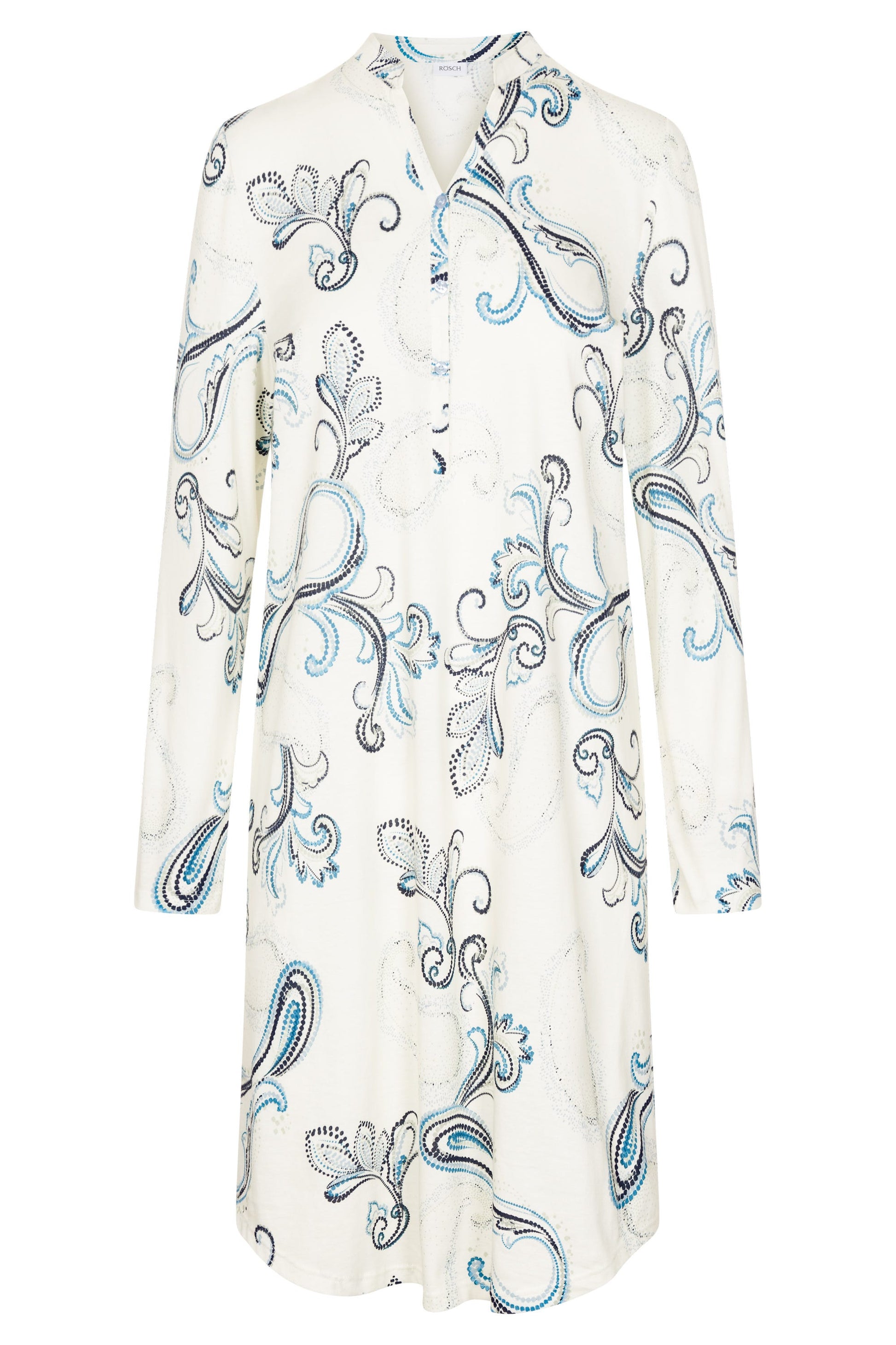 Hollowbild von Nachthemd im Paisleydruck Hellblau Baumwolle/Modal