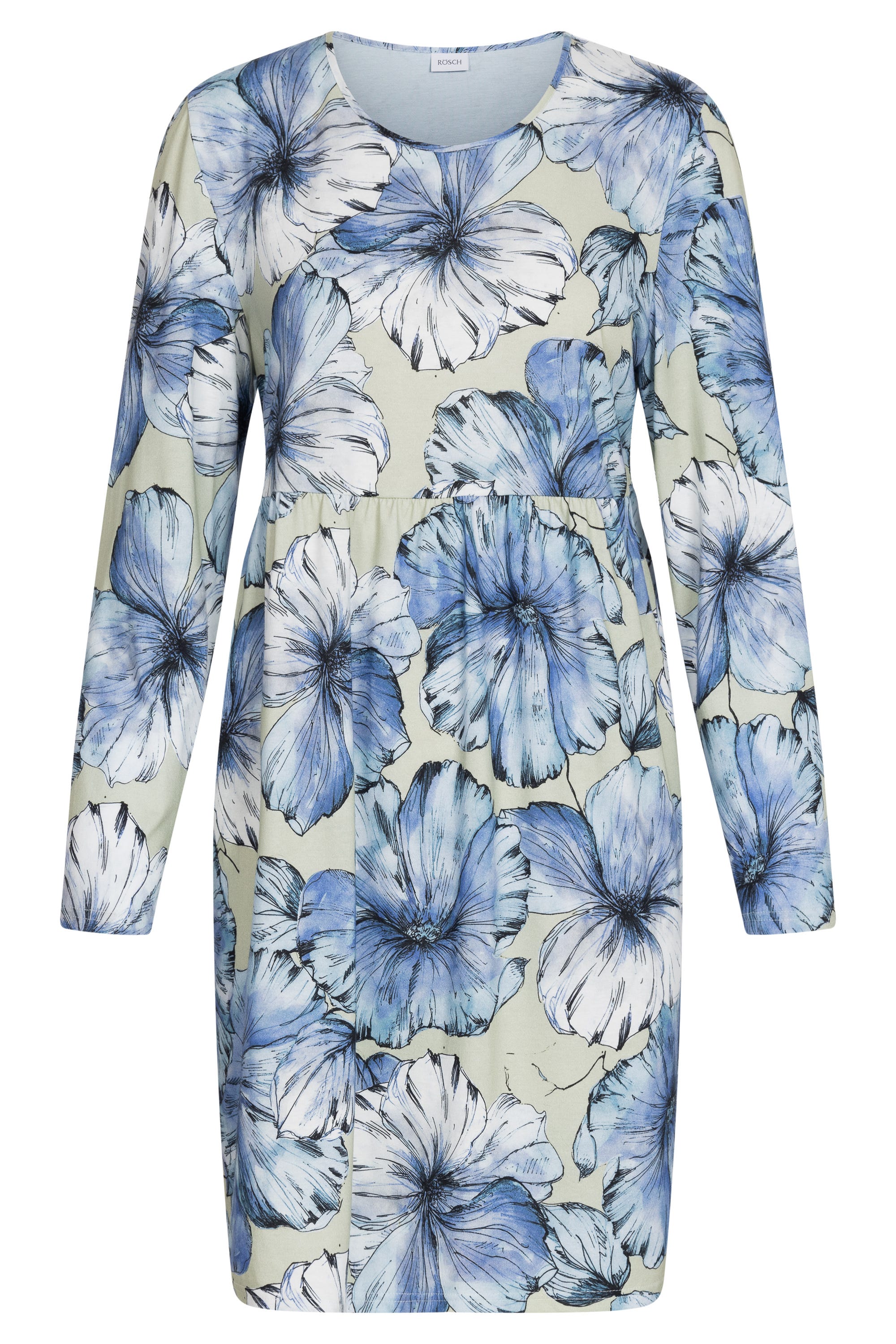 Hollowbild von Nachthemd mit Stufenlook Hellblau 100% Baumwolle