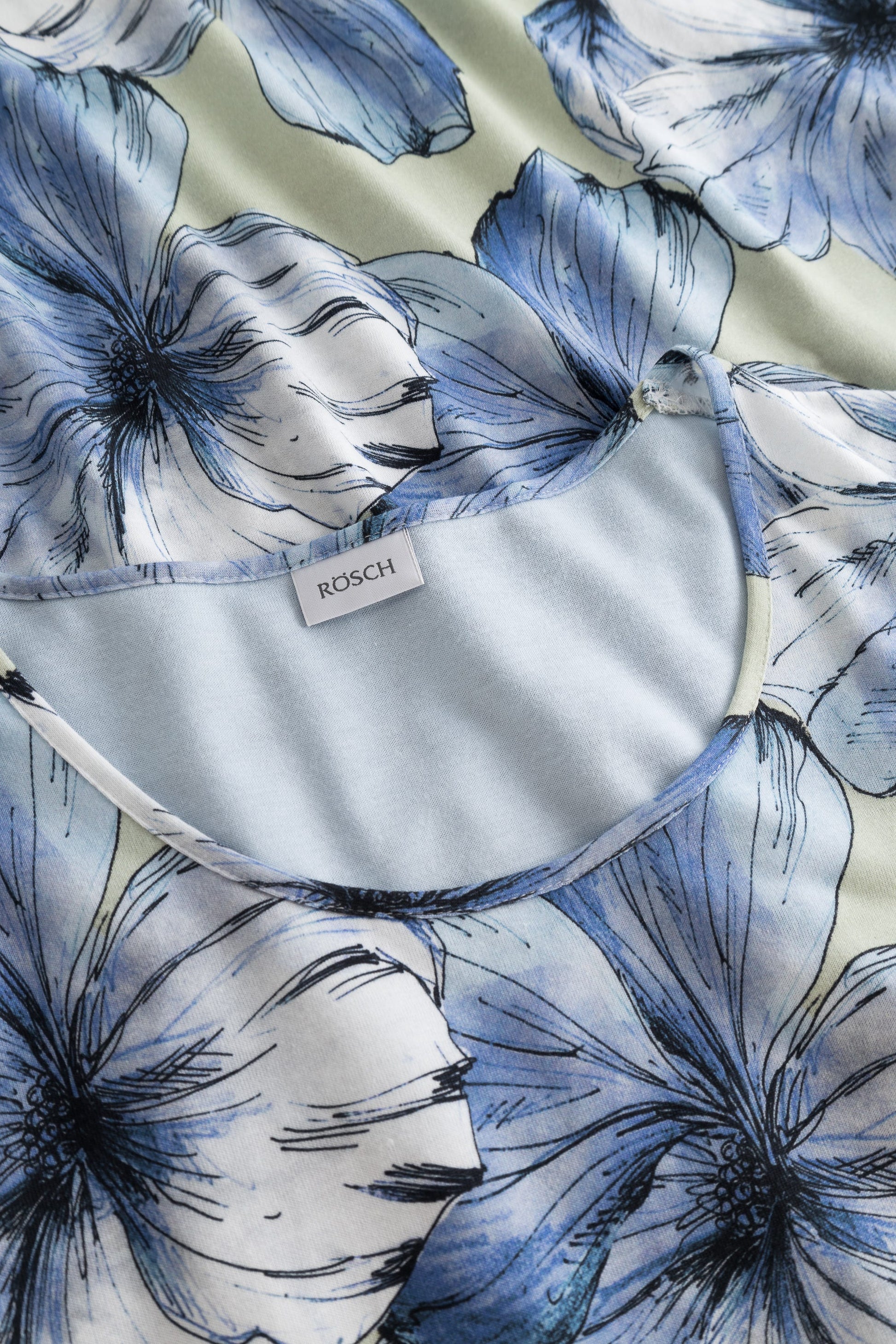 Detailbild 1 von Nachthemd mit Stufenlook Hellblau 100% Baumwolle