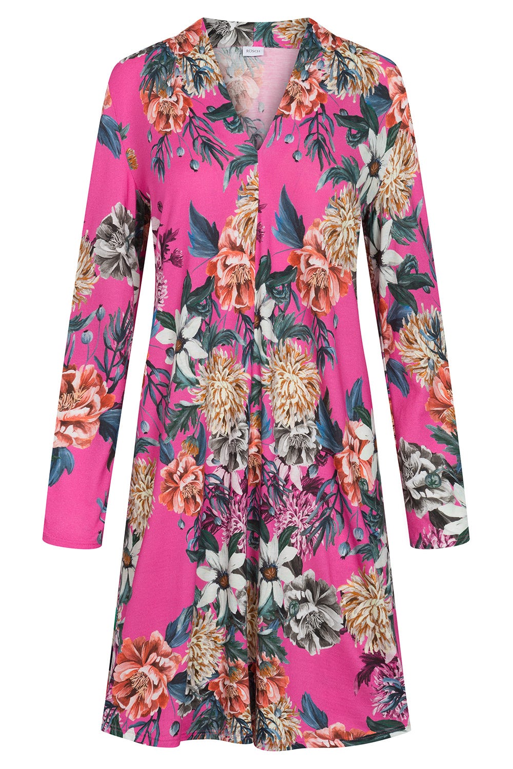 Hollowbild von Nachthemd im pinken Blumendruck Baumwolle/Modal