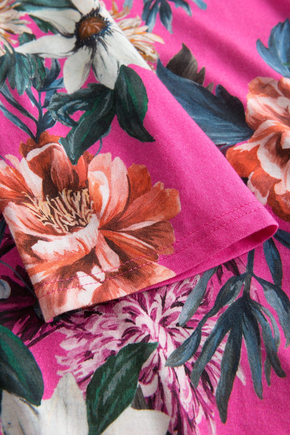 Detailbild 2 von Nachthemd im pinken Blumendruck Baumwolle/Modal